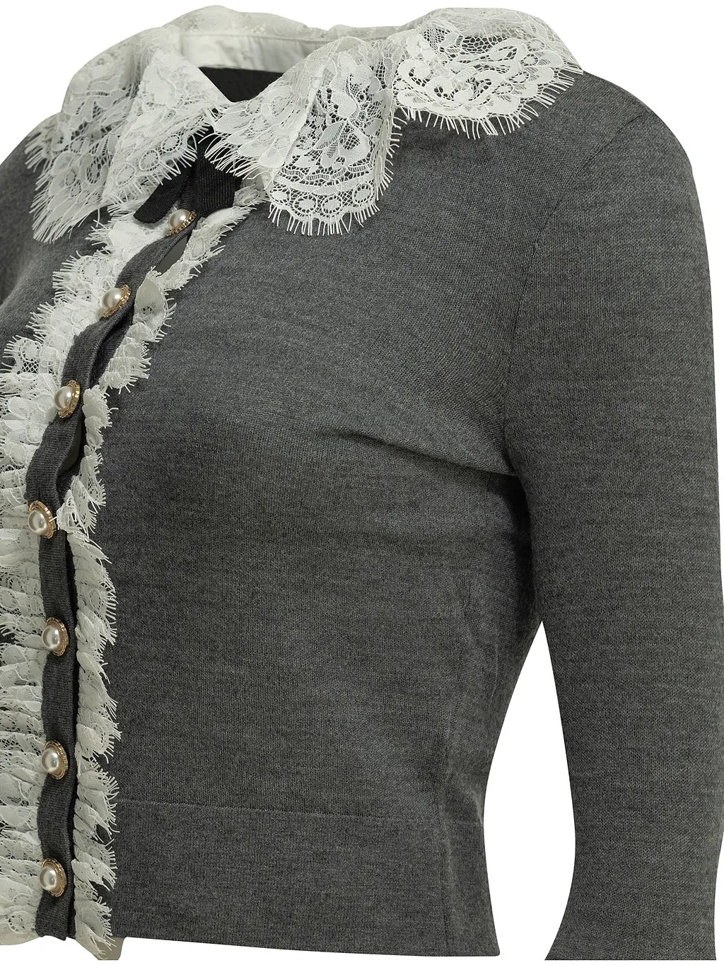 Self Portrait Sweater With Lace Collar