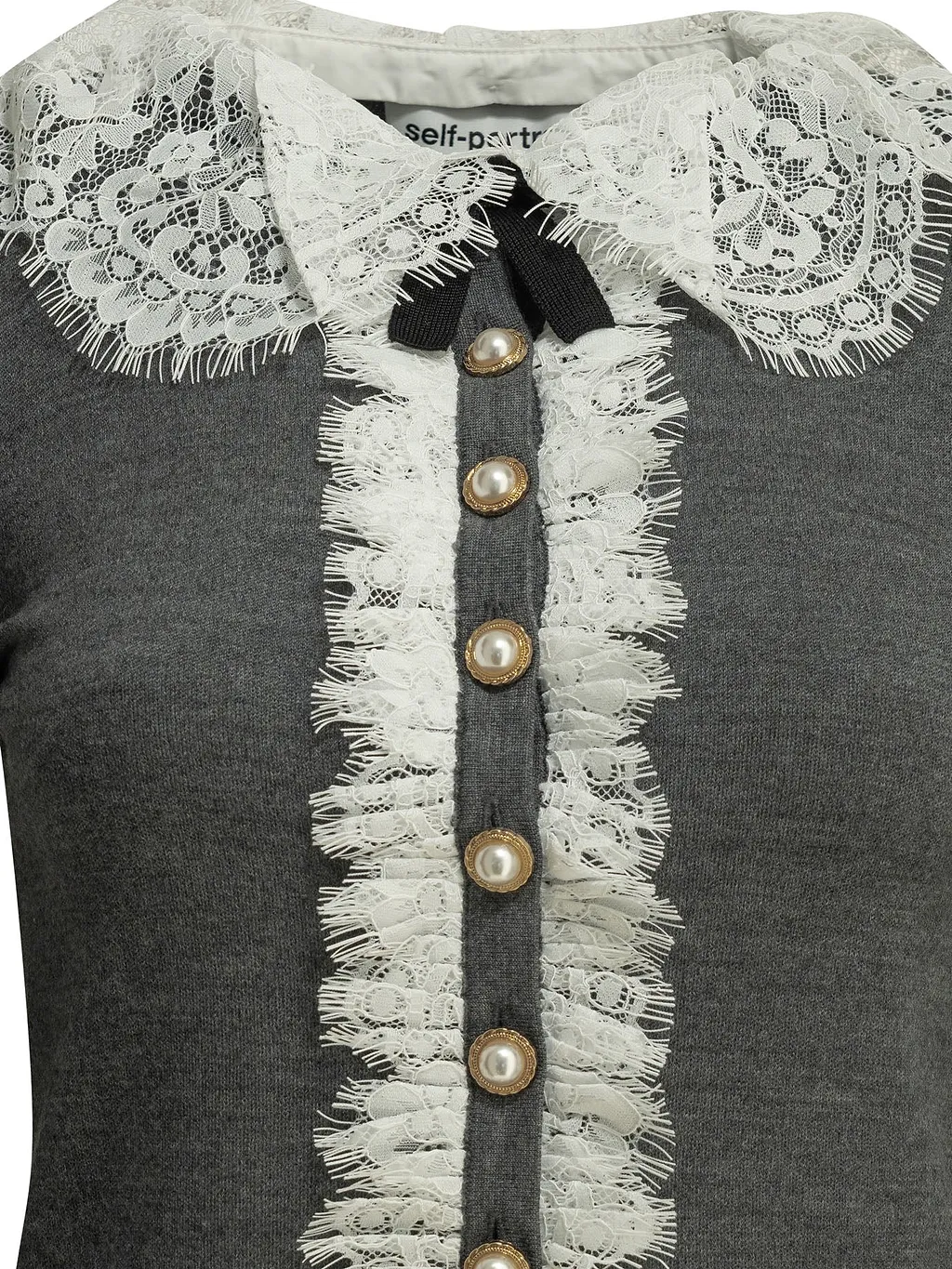 Self Portrait Sweater With Lace Collar
