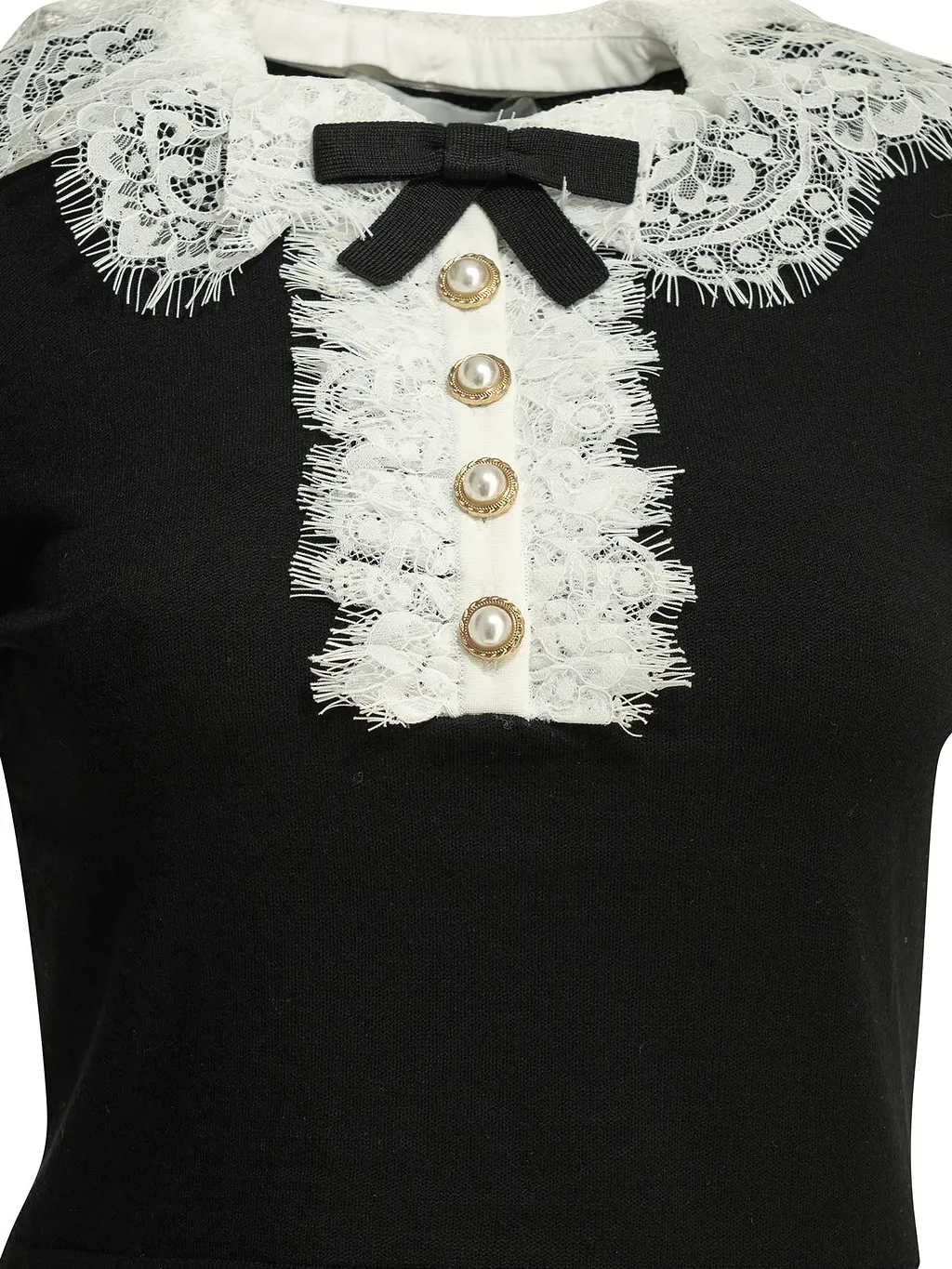 Self Portrait Sweater With Lace Collar