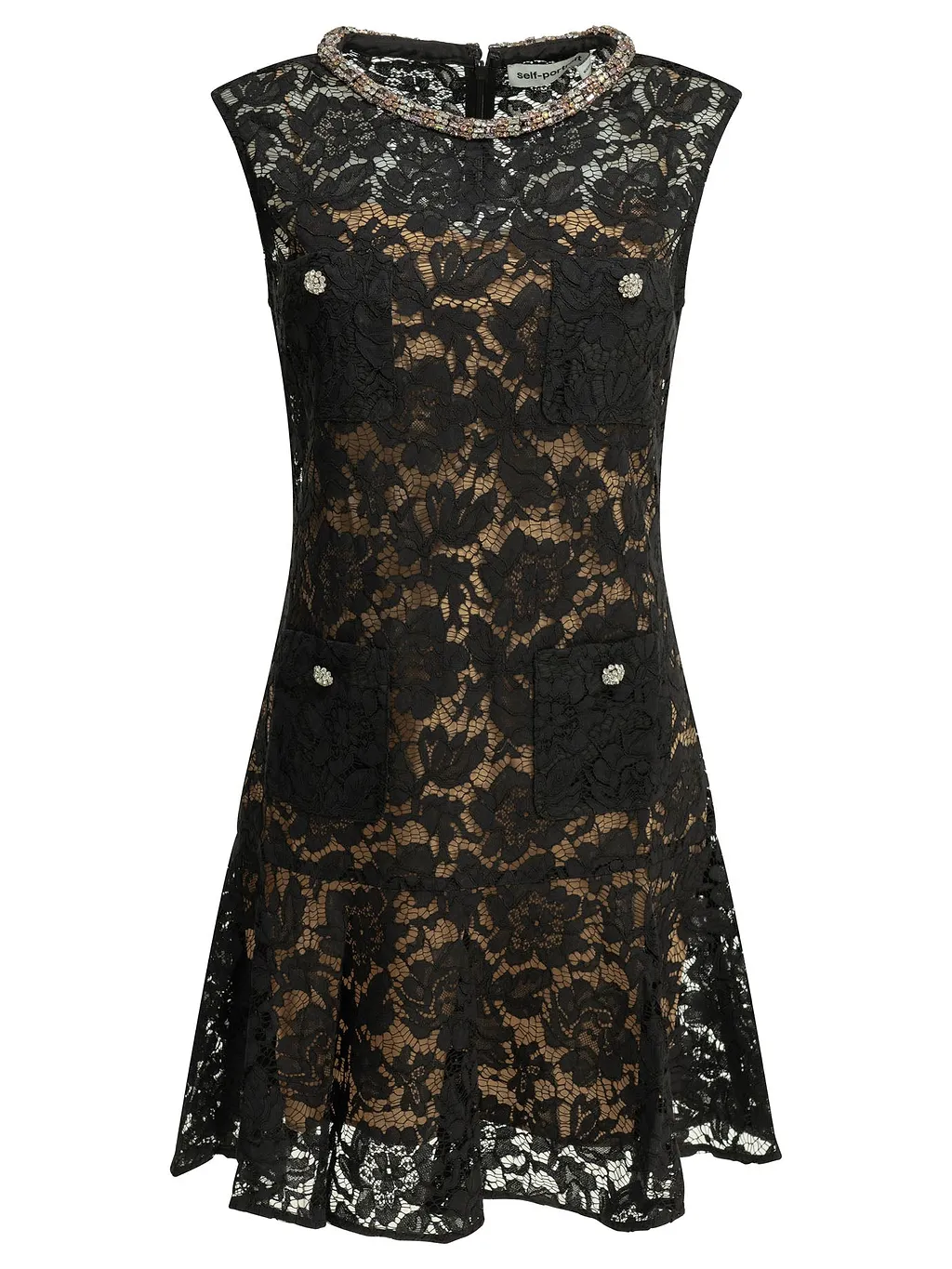 Self Portrait Embroidered Short Dress