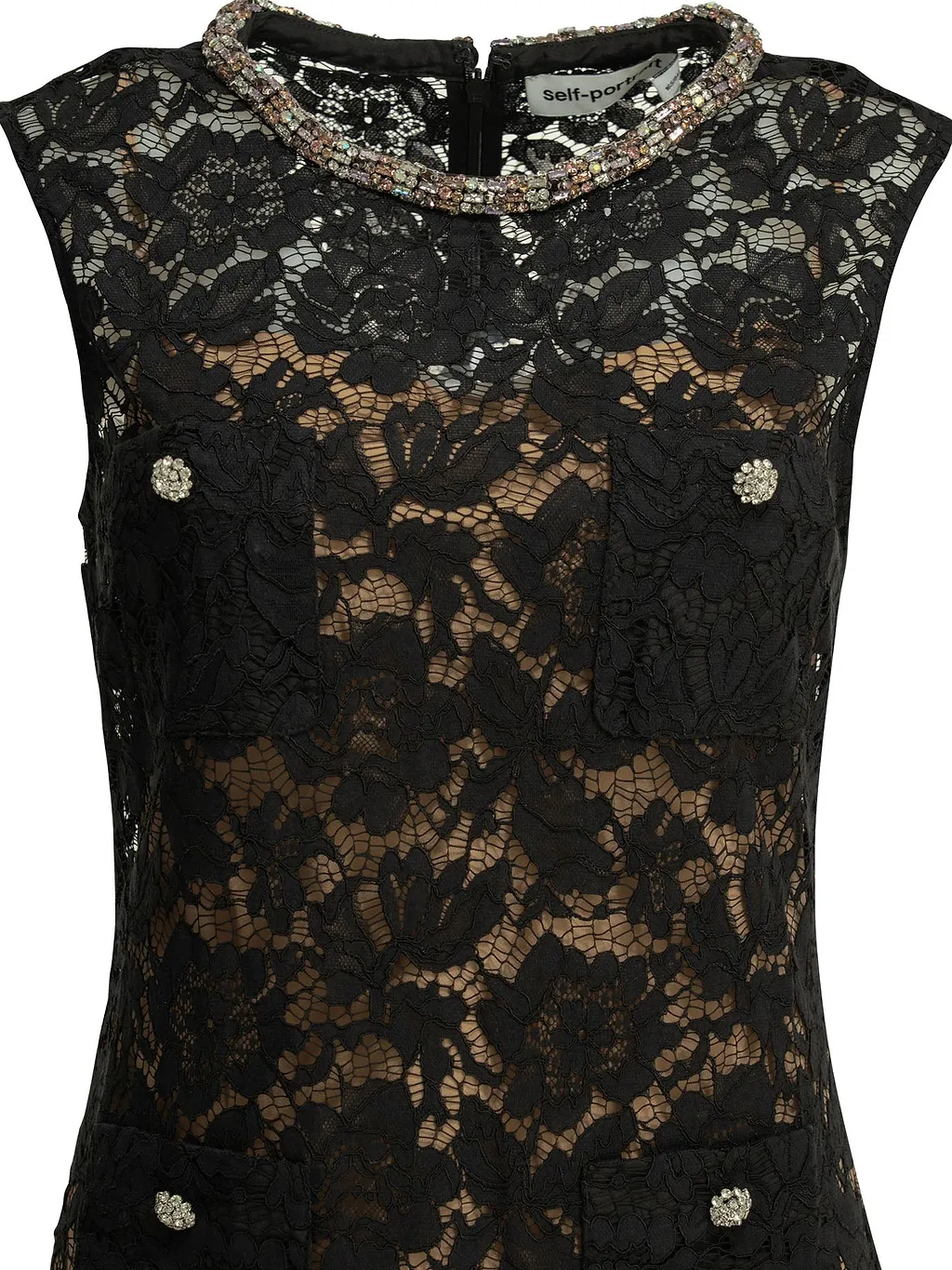 Self Portrait Embroidered Short Dress