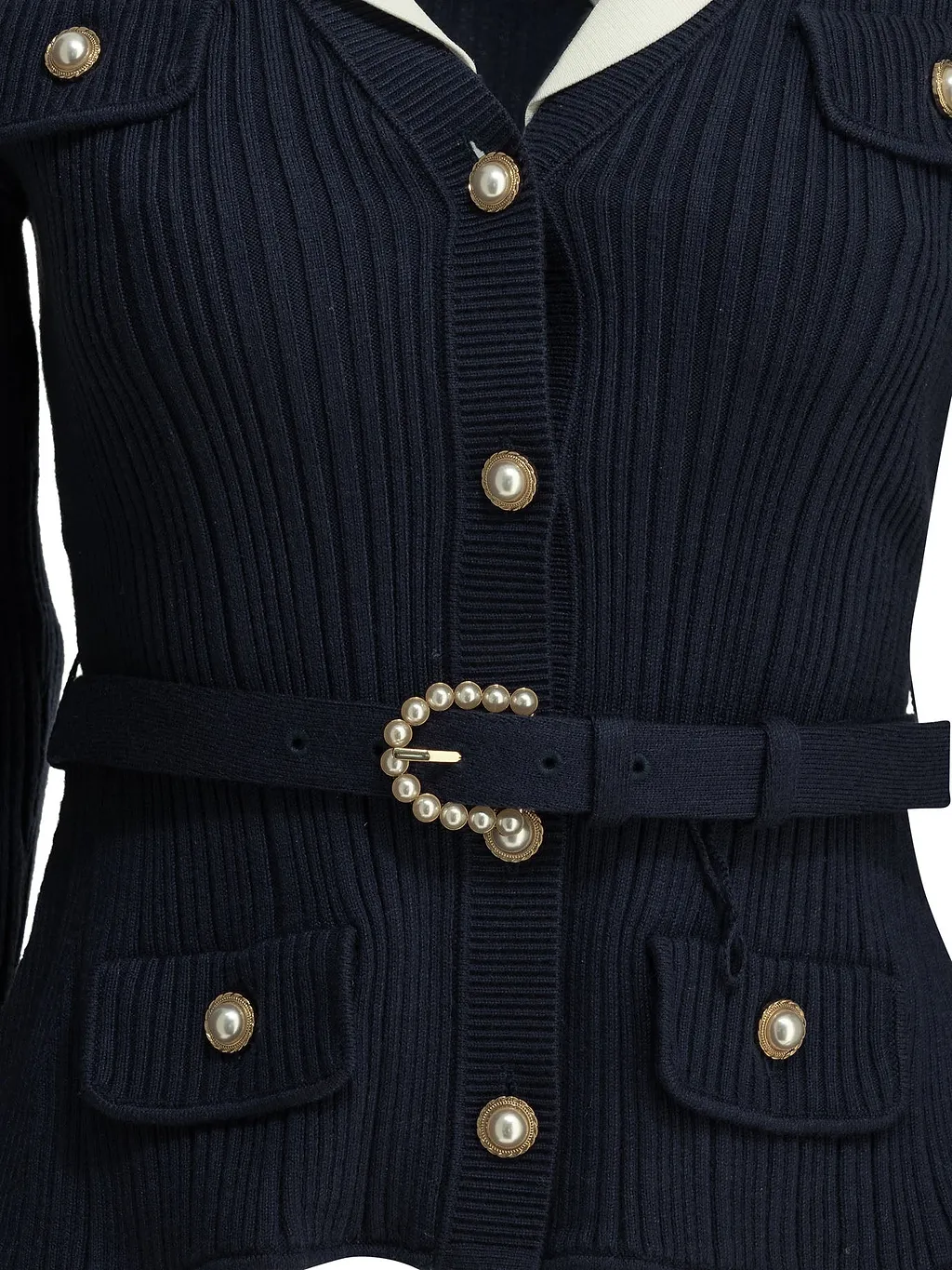 Self Portrait Woven Knit Cardigan