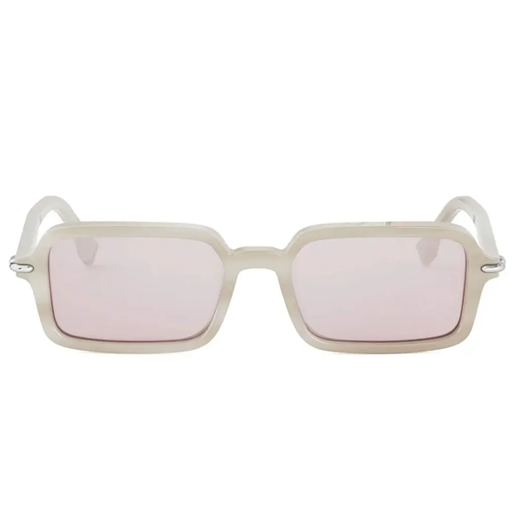 Fendi Selleria Beige Rectangular Sunglasses