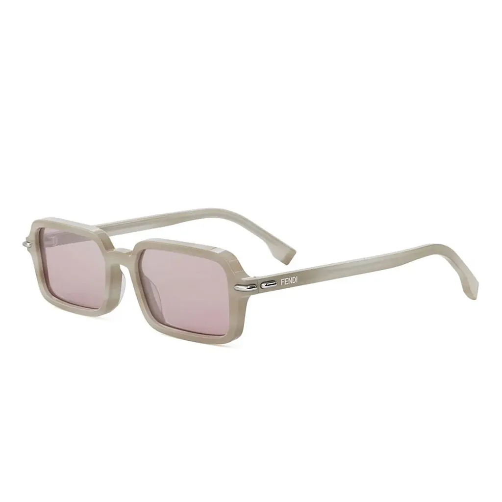 Fendi Selleria Beige Rectangular Sunglasses