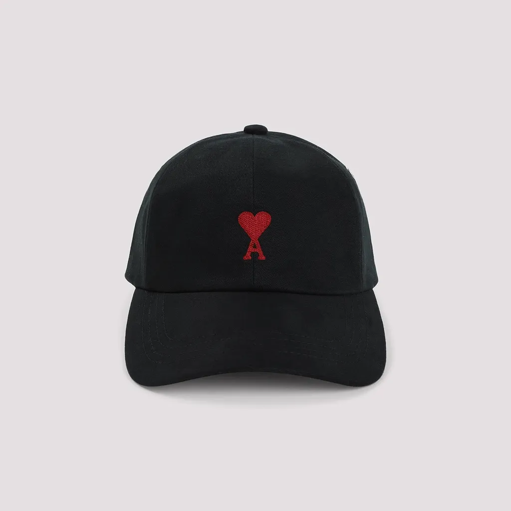 Ami Paris Red Adc Embroidery Hat
