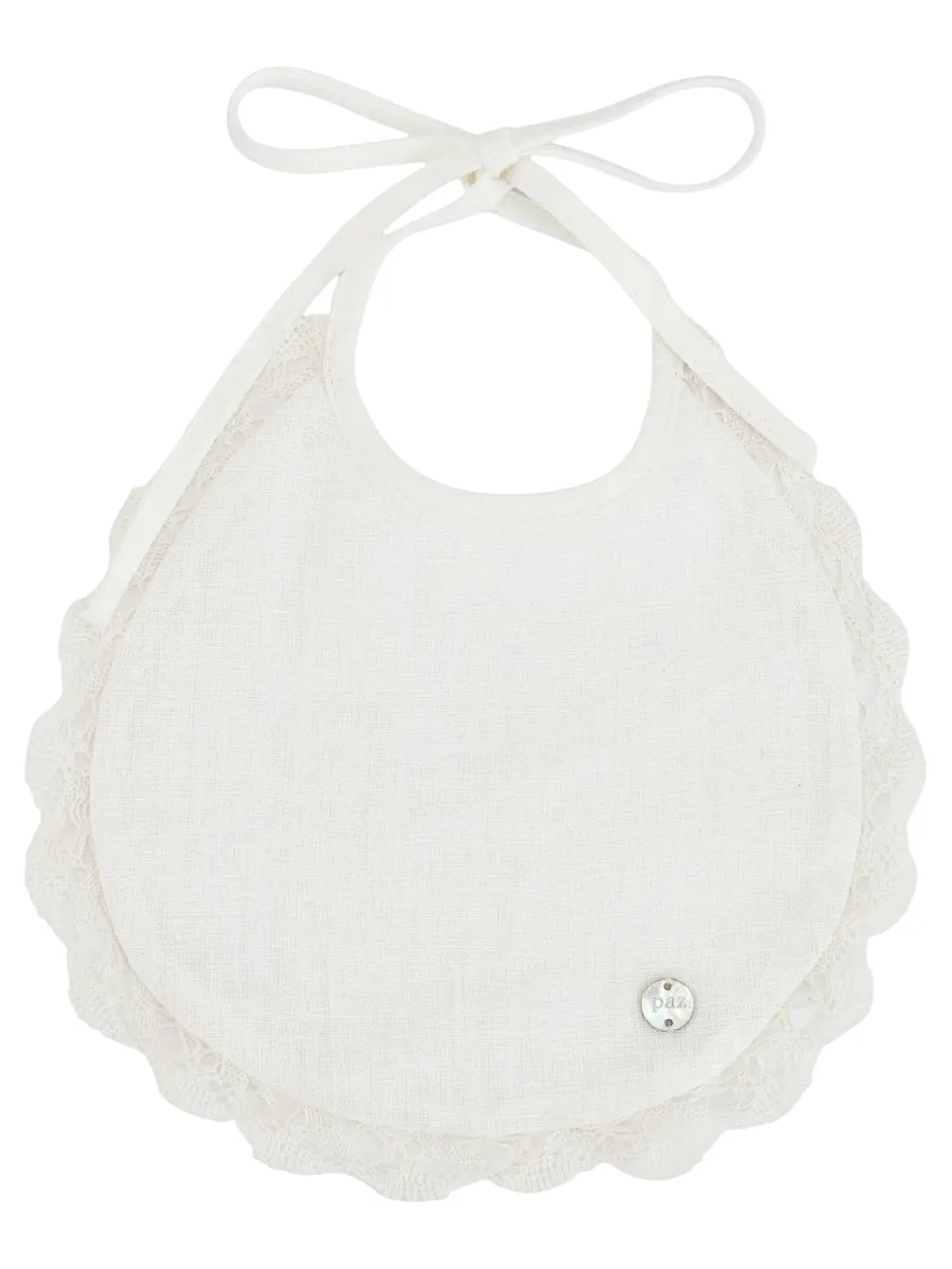 Paz Rodriguez Knit Newborn Ceremony Baby Bib Esencial