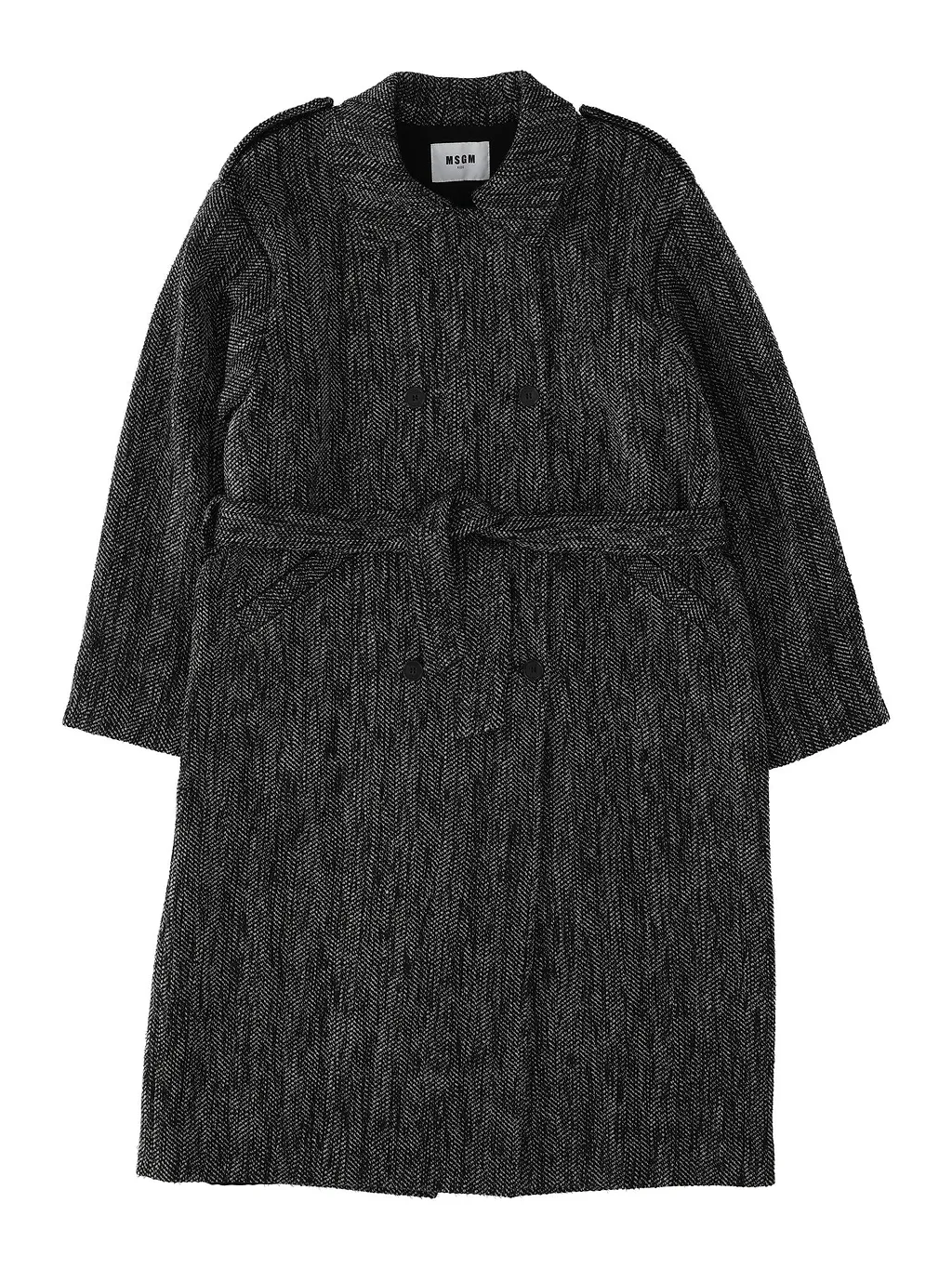 Msgm Resca Lurex Trench Coat Girl Grigio Scur