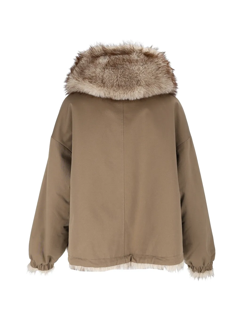 Bully Woman Fabric & Fake Fur Jacket