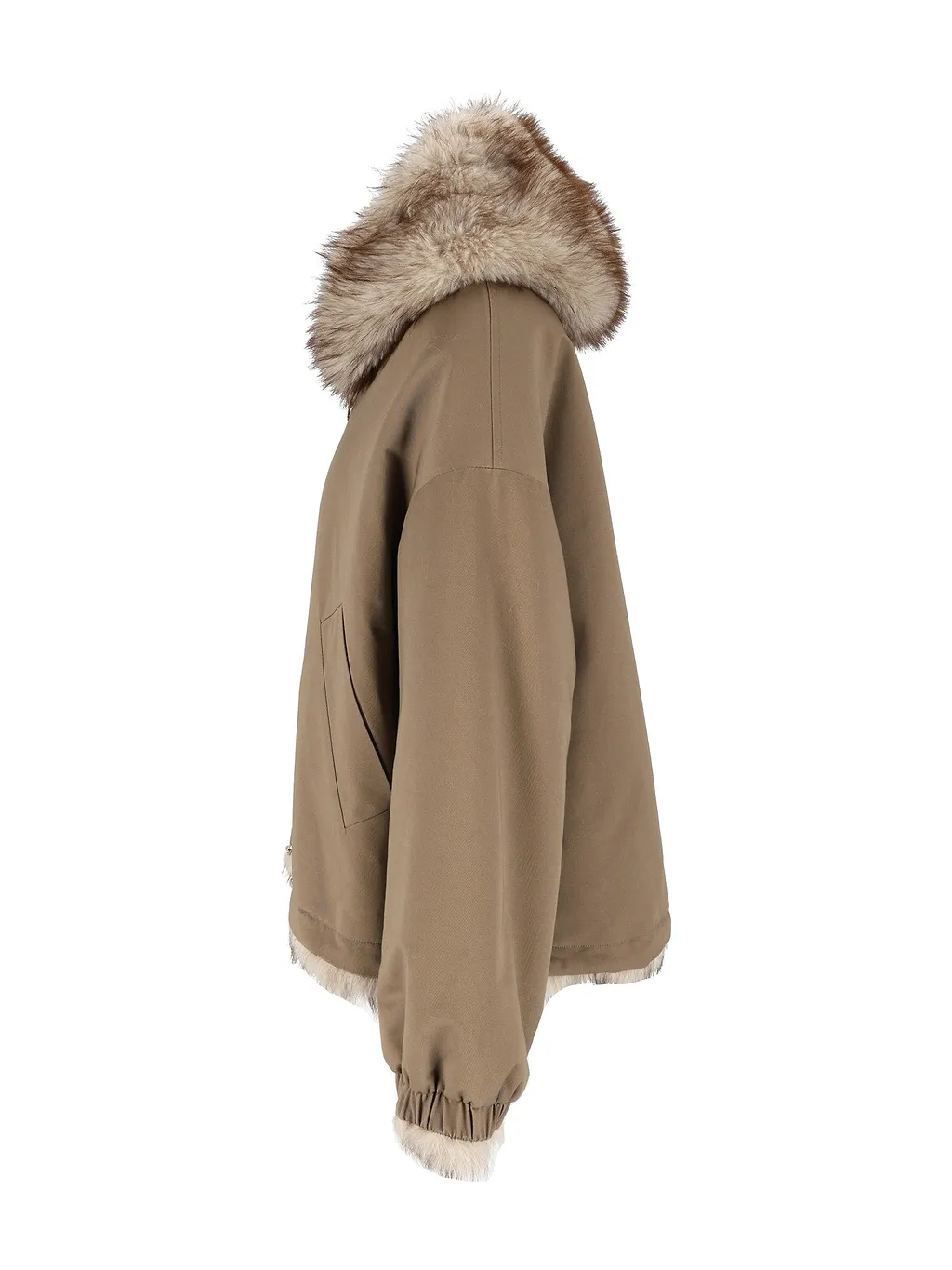 Bully Woman Fabric & Fake Fur Jacket