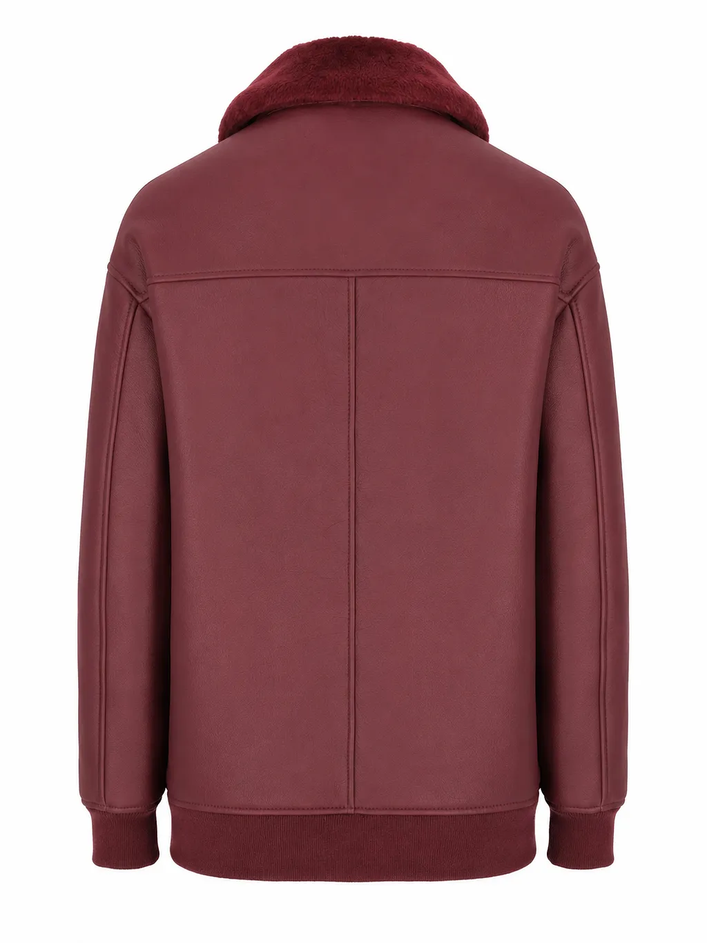 La Rose La Rose Bomber Lungo Mu In Pelle Montone Bordeaux