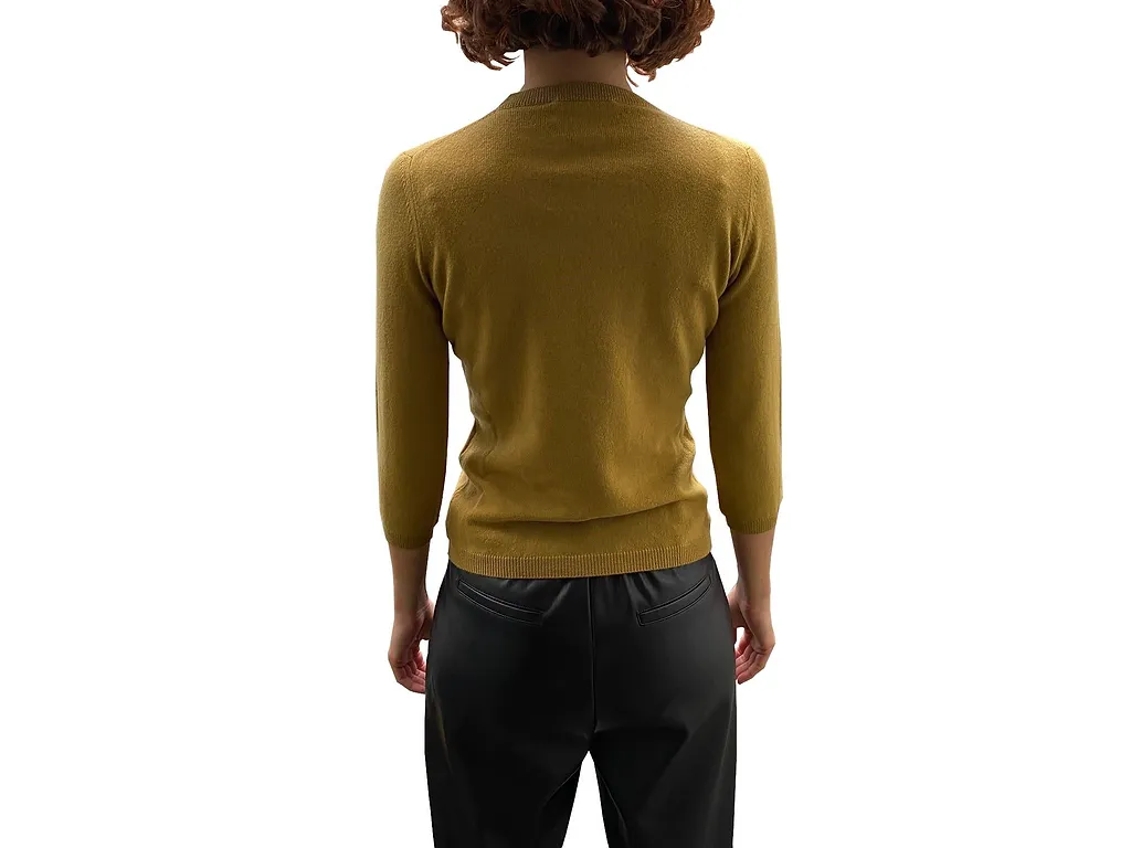 La Rose La Rose Maglia 3/4 Cashmere Ocra
