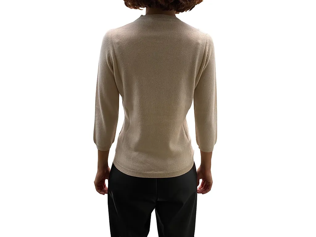 La Rose La Rose Maglia 3/4 Cashmere Beige Chiaro