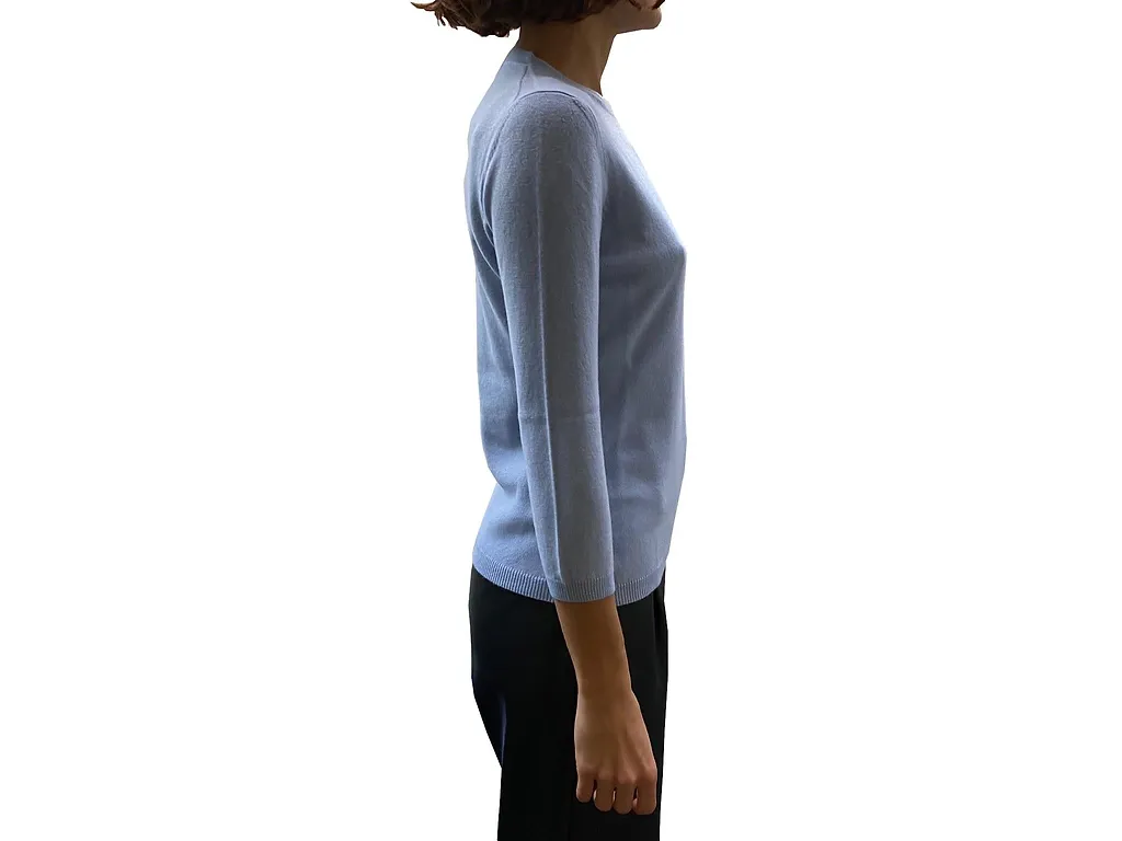 La Rose La Rose Maglia 3/4 Cashmere Azzurro