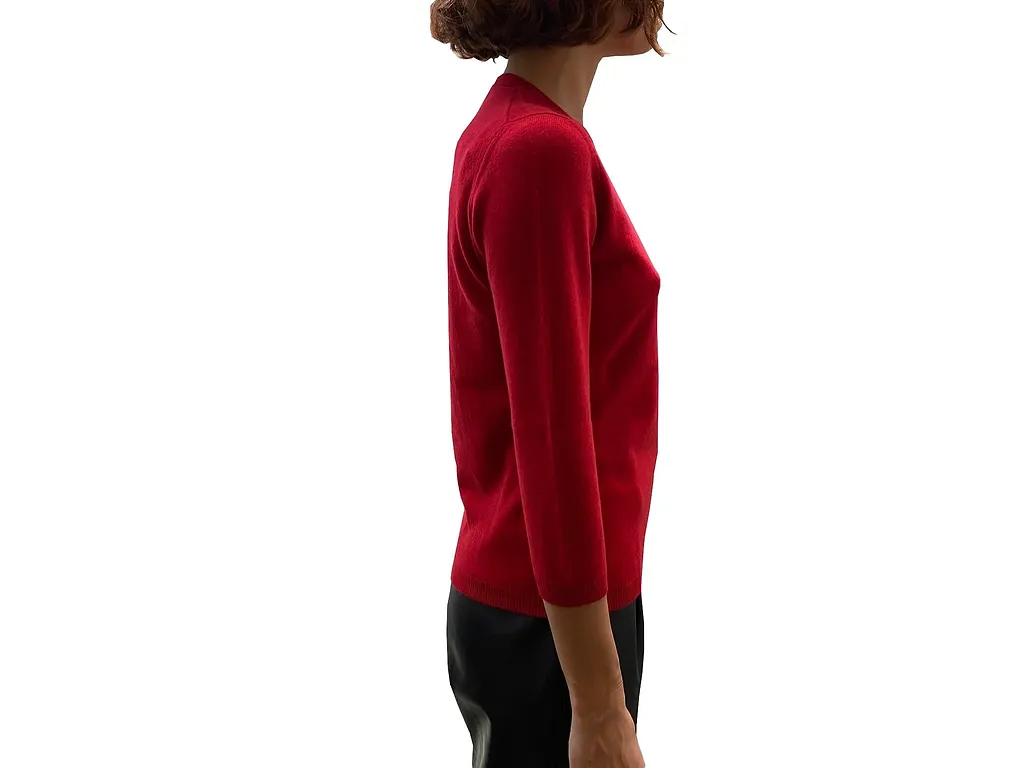 La Rose La Rose Maglia 3/4 Cashmere Rosso
