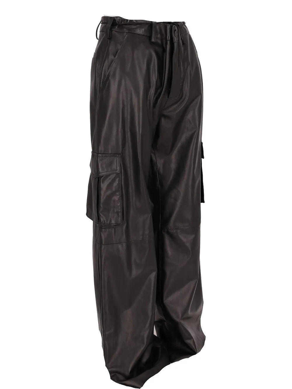 La Rose La Rose Nappa Leather Cargo Trousers