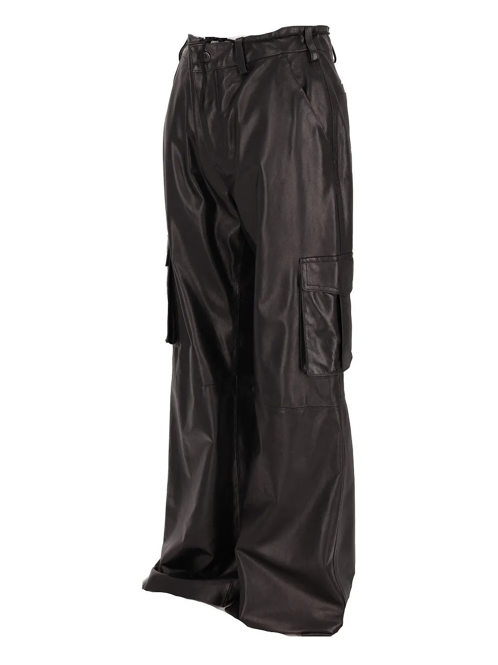 La Rose La Rose Nappa Leather Cargo Trousers