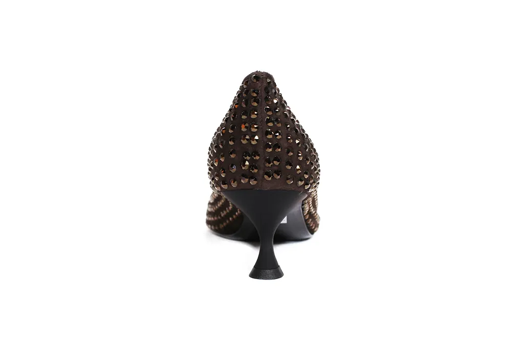 La Rose Pumps Crystal Brown