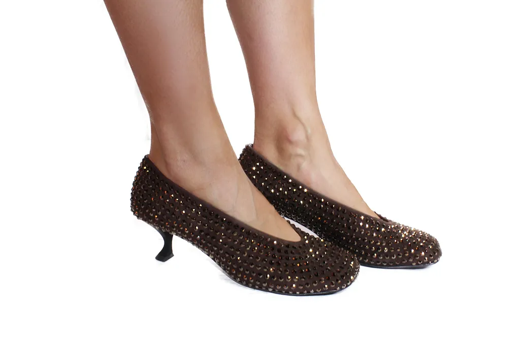 La Rose Pumps Crystal Brown