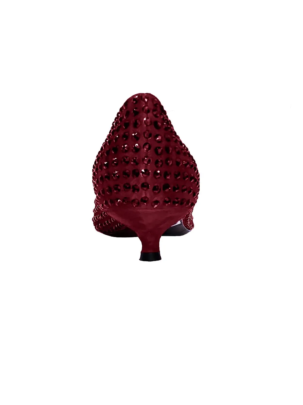 La Rose Heeled Ballerina Shoes Crystal Bordeaux