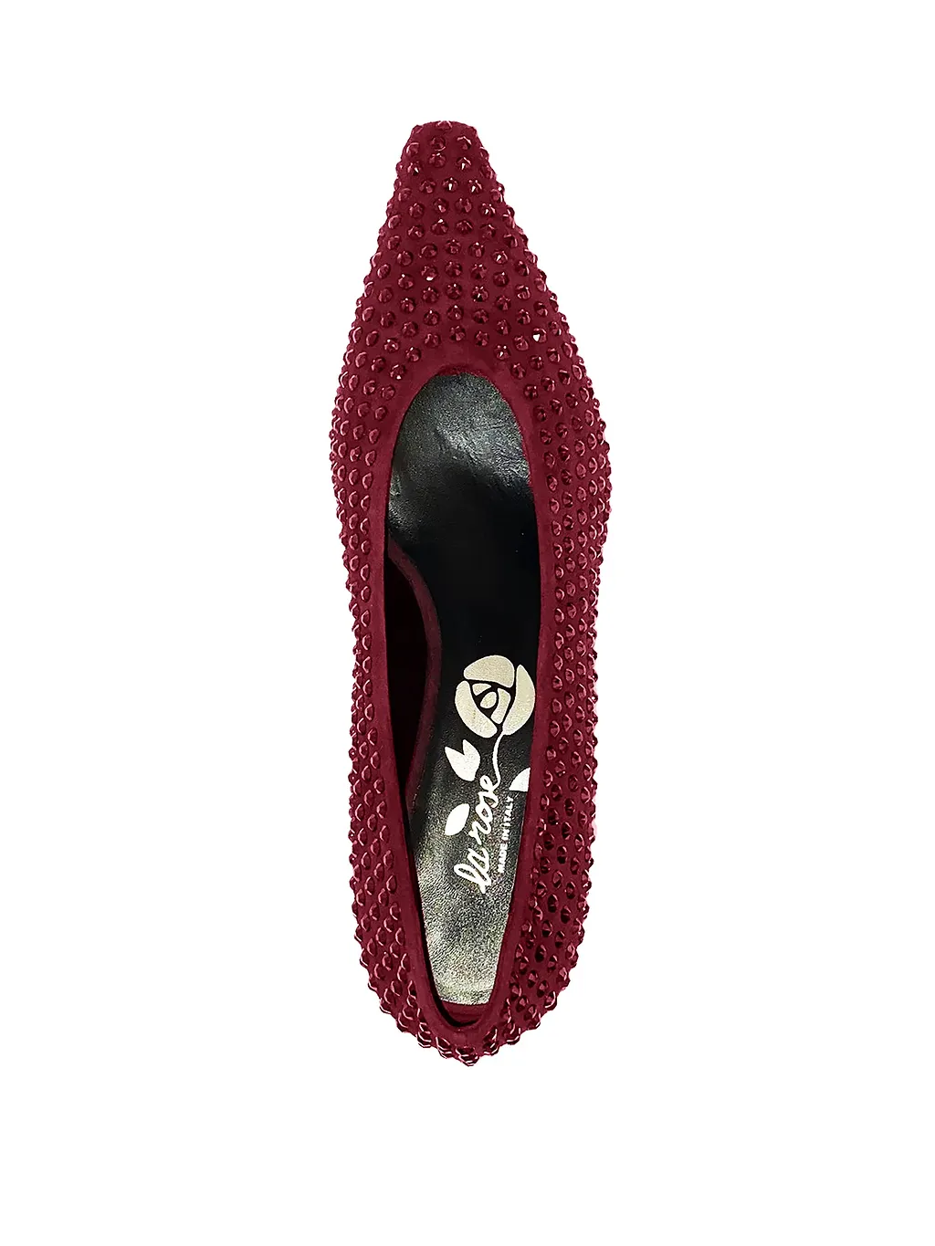 La Rose Heeled Ballerina Shoes Crystal Bordeaux