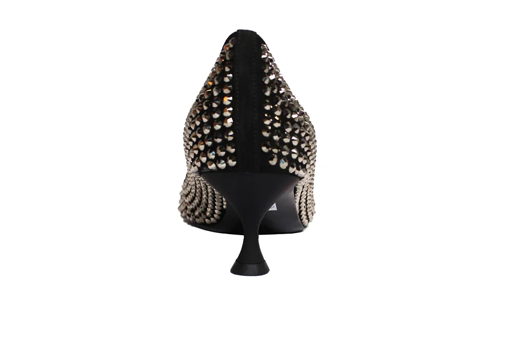 La Rose Heeled Loafers Crystal Black