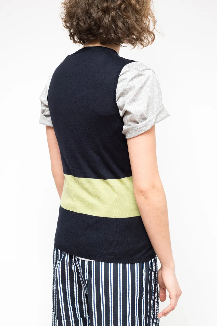 La Rose La Rose Gilet Cardigan Blue+Green