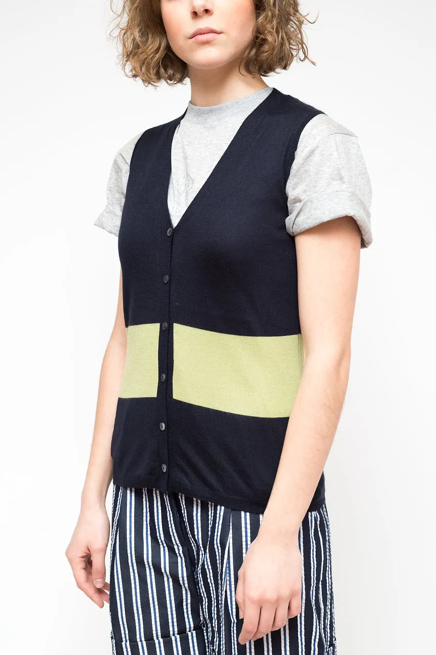 La Rose La Rose Gilet Cardigan Blue+Green