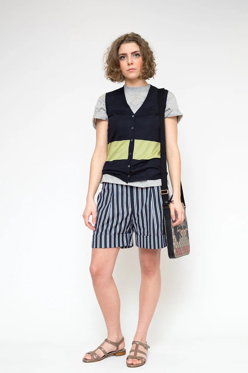 La Rose La Rose Gilet Cardigan Blue+Green
