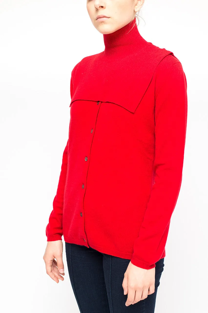 La Rose La Rose Jabot Cashmere Red