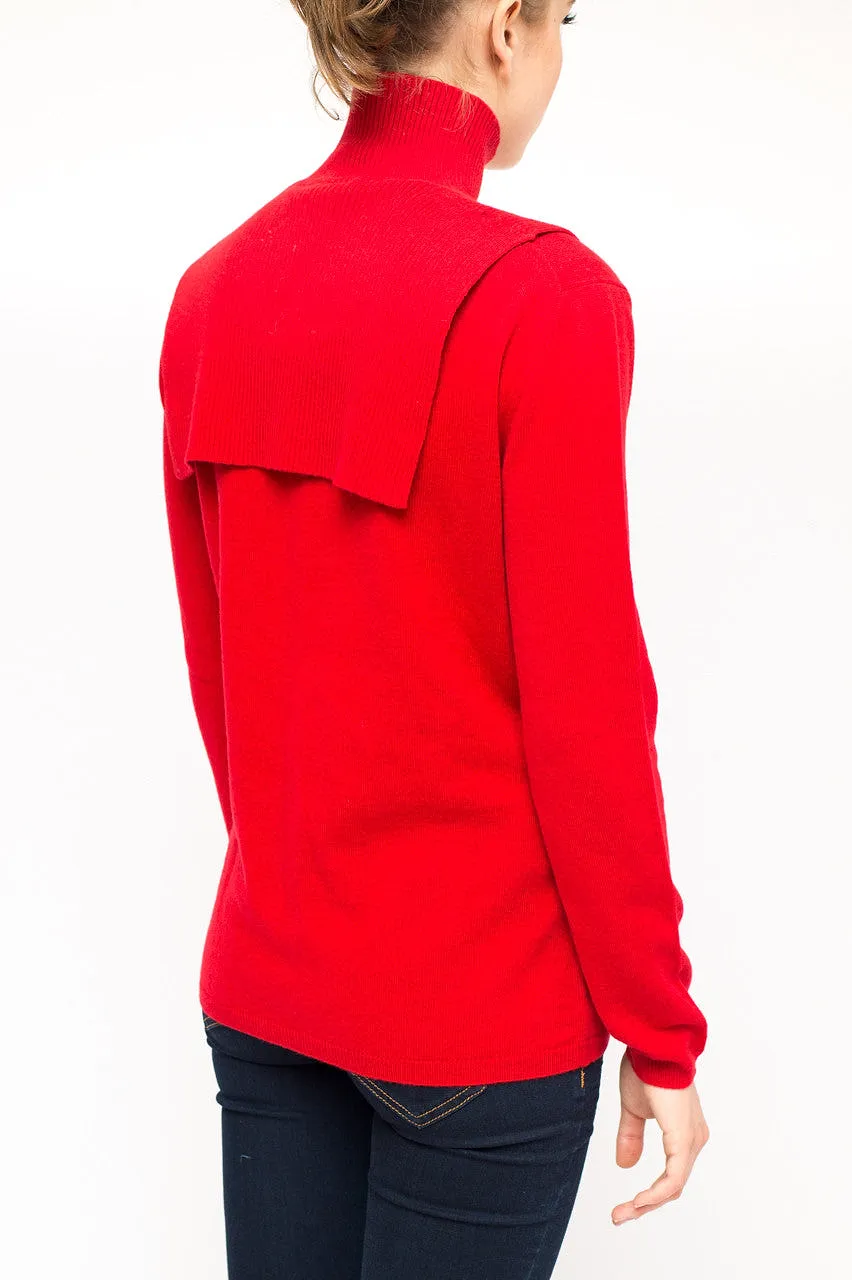 La Rose La Rose Jabot Cashmere Red
