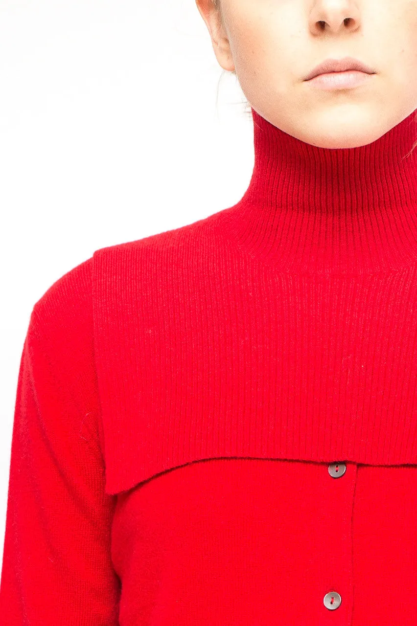 La Rose La Rose Jabot Cashmere Red