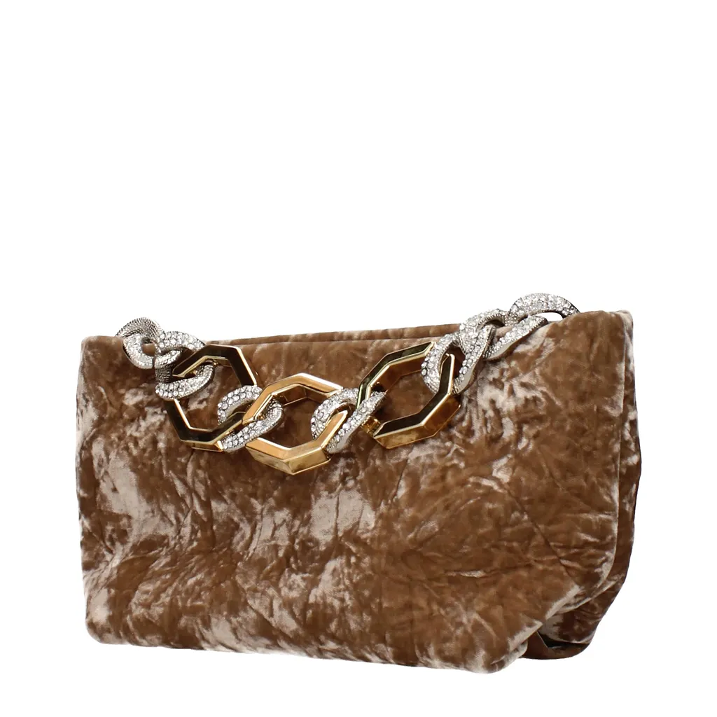 Gedebe Handbags Female Brown Velvet Or Biscuit Wrapped