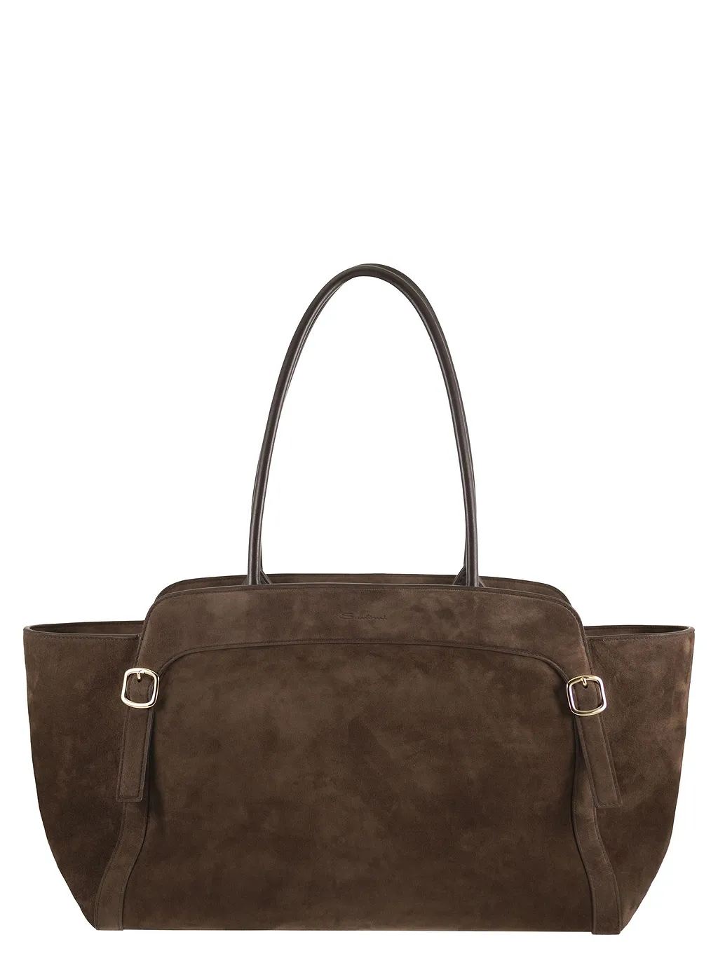 Santoni Didi M Suede Shoulder Bag With Double Handle