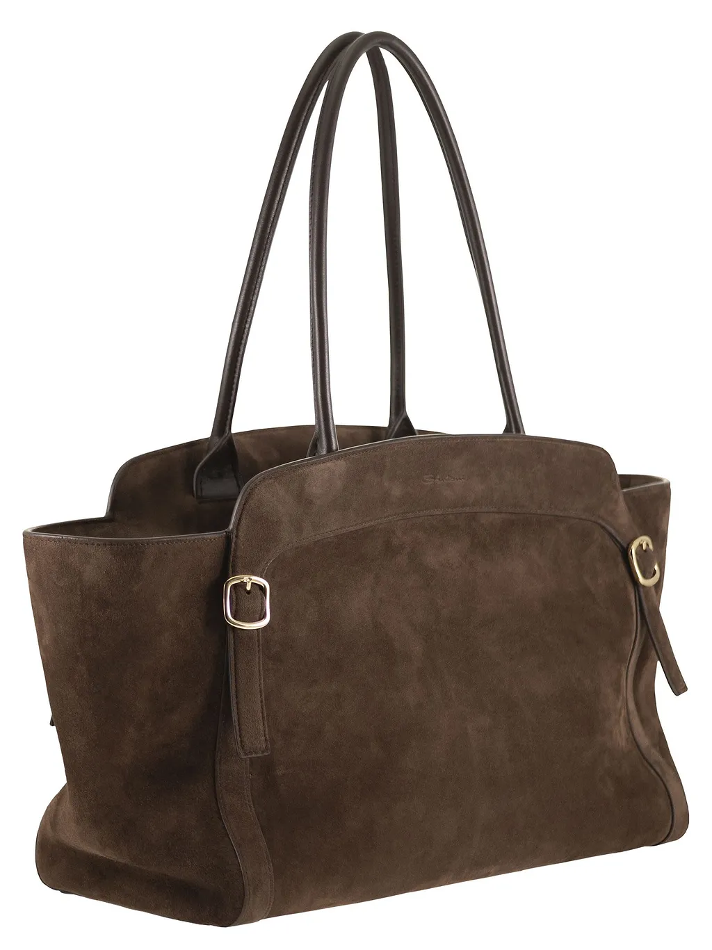 Santoni Didi M Suede Shoulder Bag With Double Handle