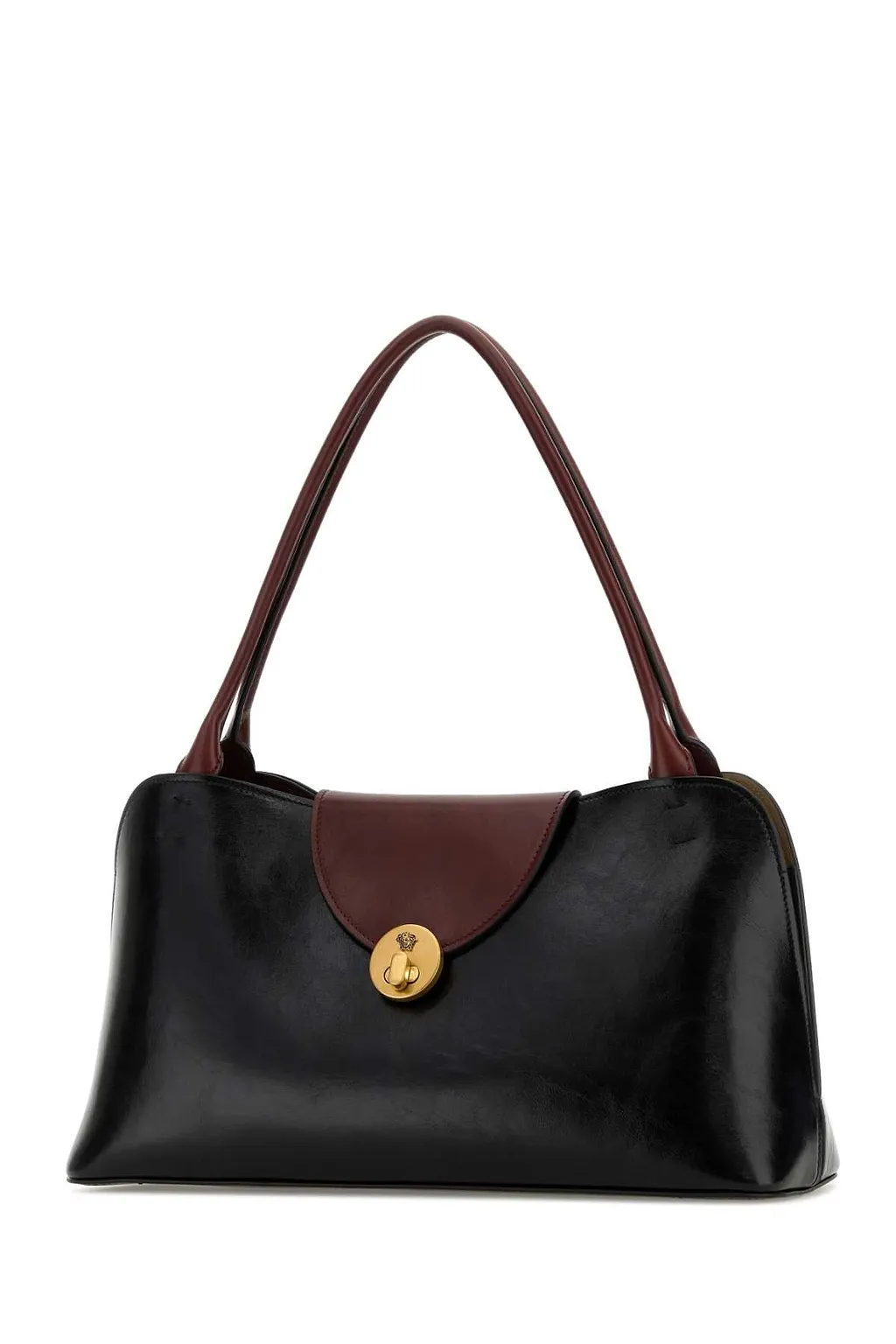 Versace Black Leather Medium Shoulder Bag