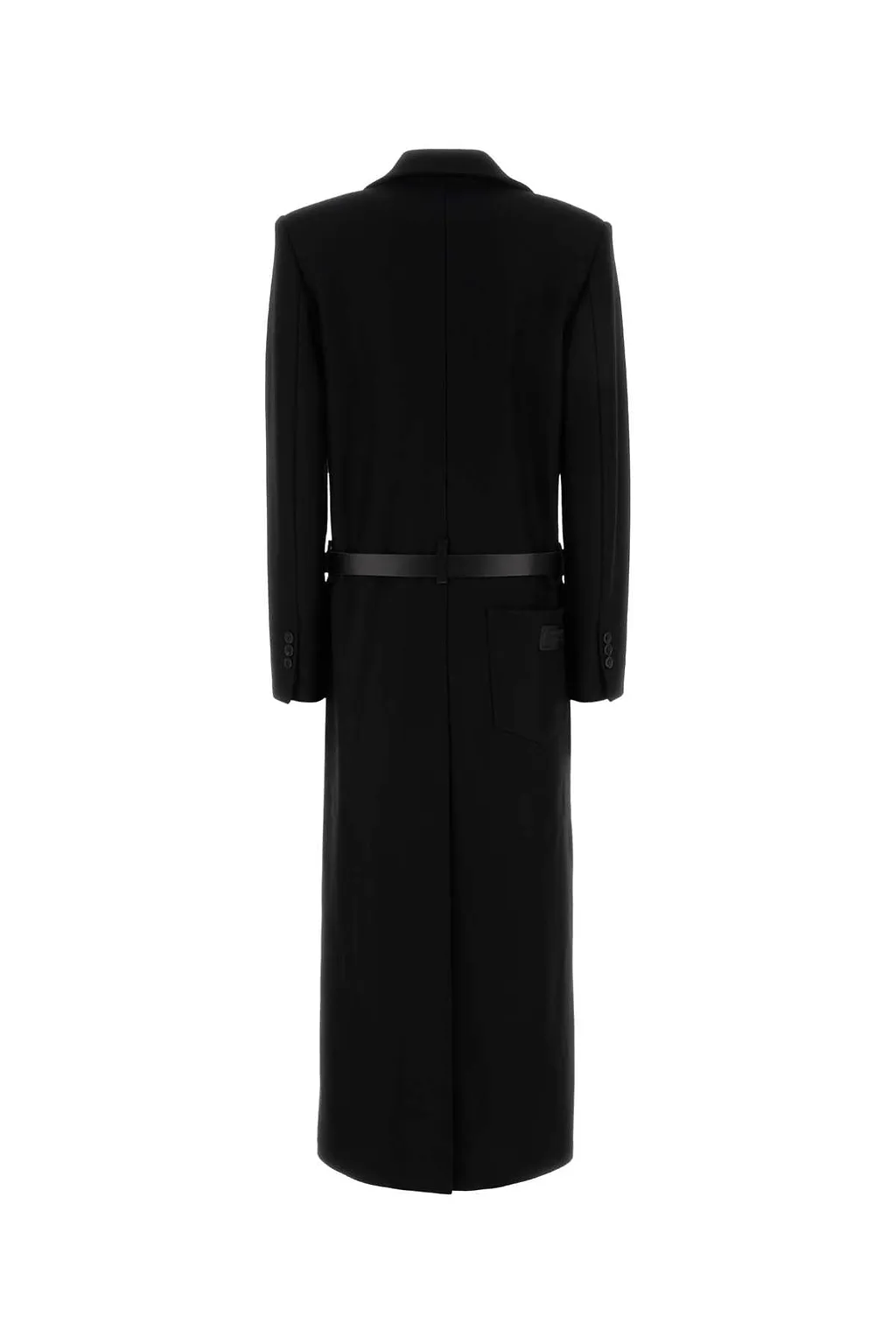 Dsquared Black Stretch Wool Blend Coat