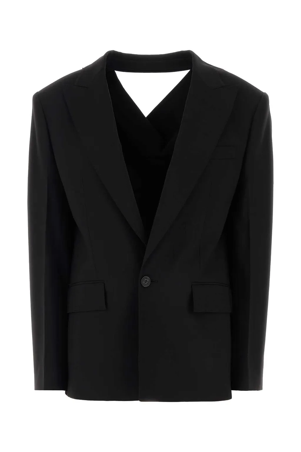 Dsquared Black Stretch Wool Blend Peek A Boo Blazer