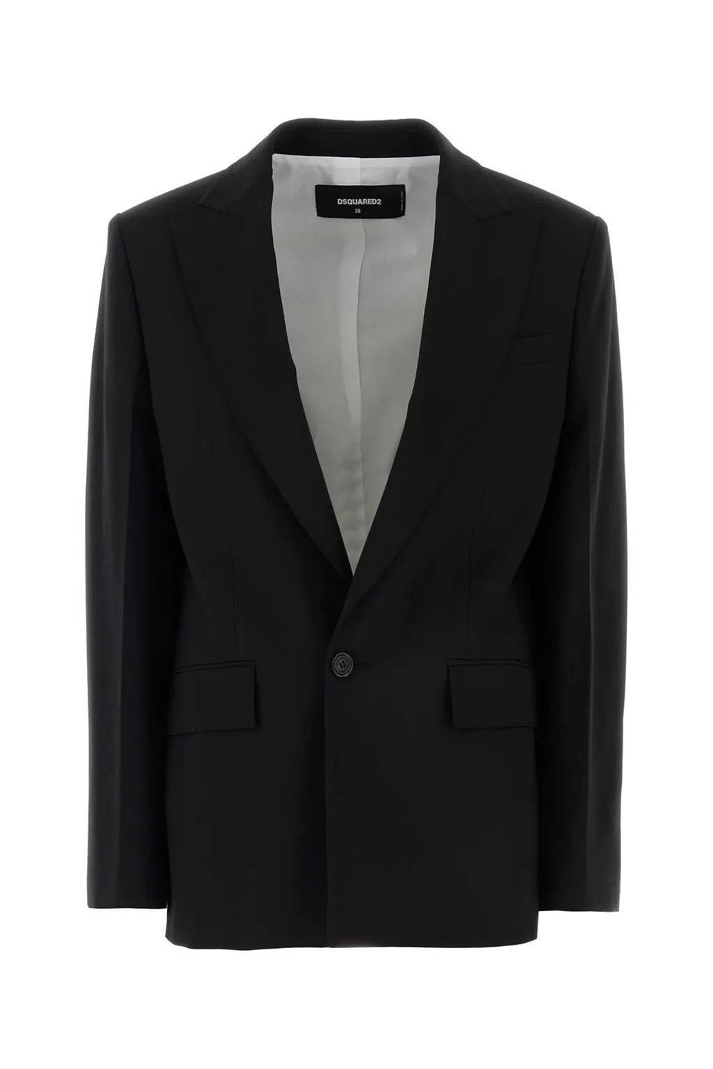 Dsquared Black Stretch Wool Blend Oversize Blazer