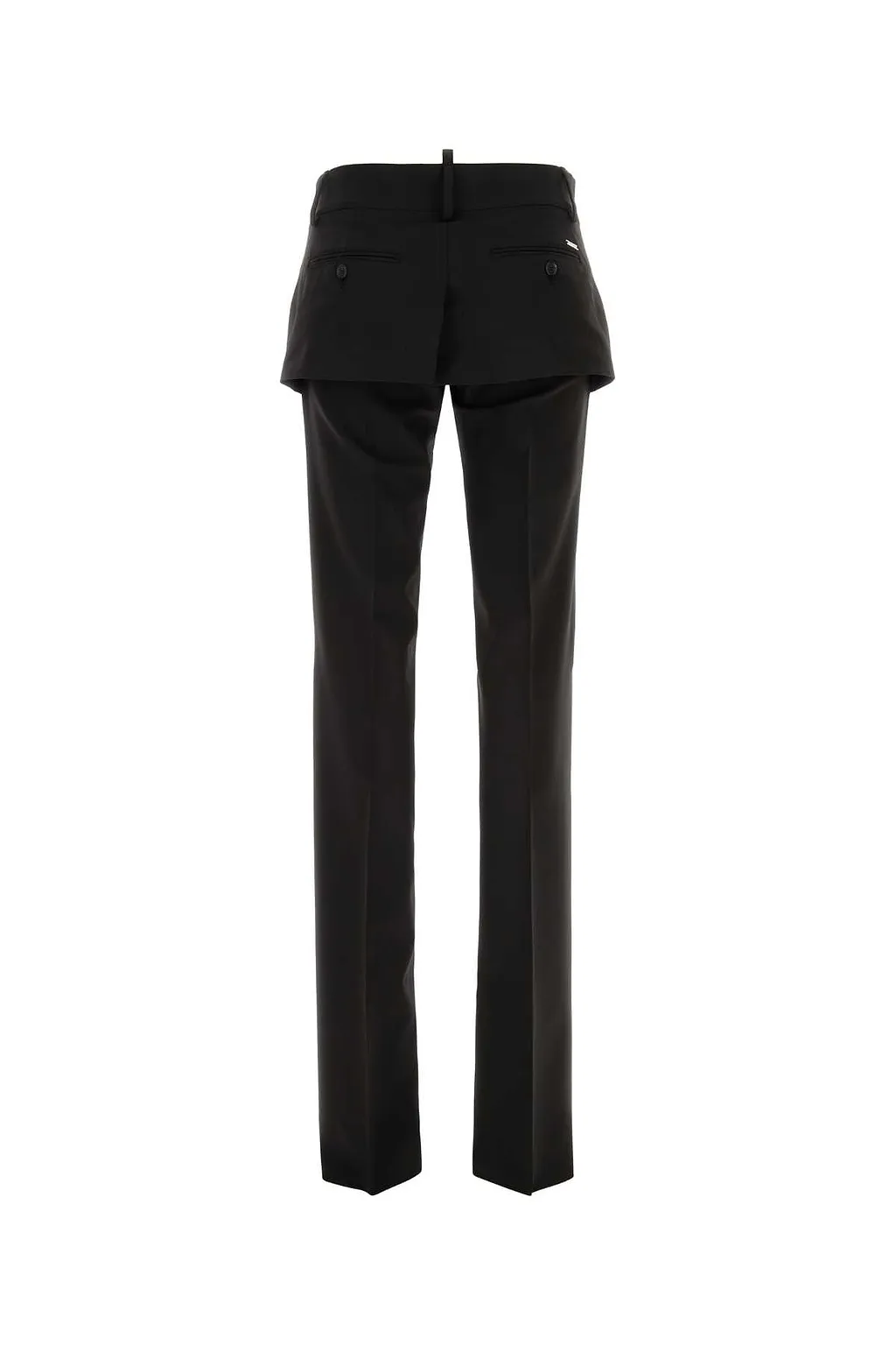Dsquared Black Stretch Wool Peek A Boo Blend Pant