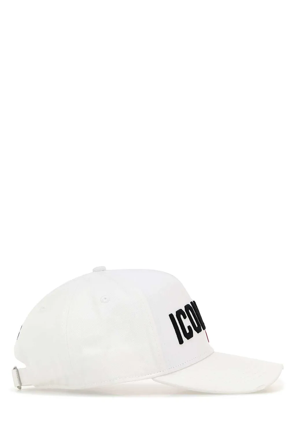 Dsquared White Gabardine Baseball Cap