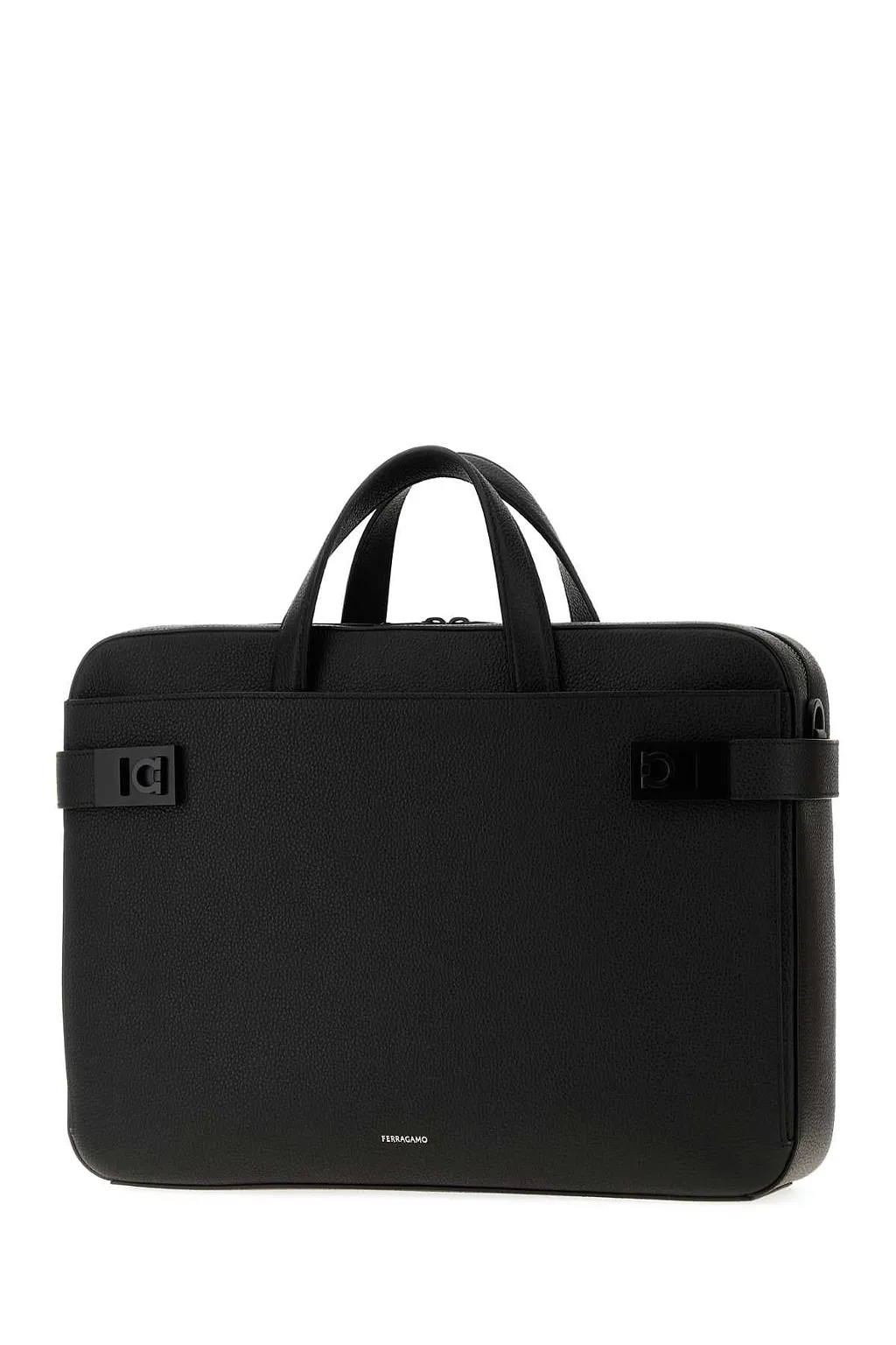 Salvatore Ferragamo Black Leather Briefcase