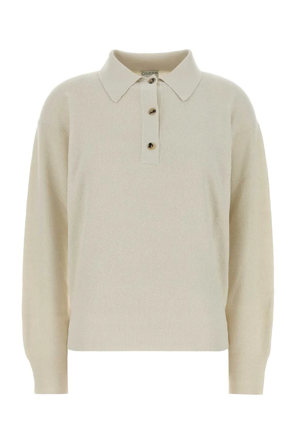 Calvin Klein Collection Ivoryy Knit Helga Polo Shirt