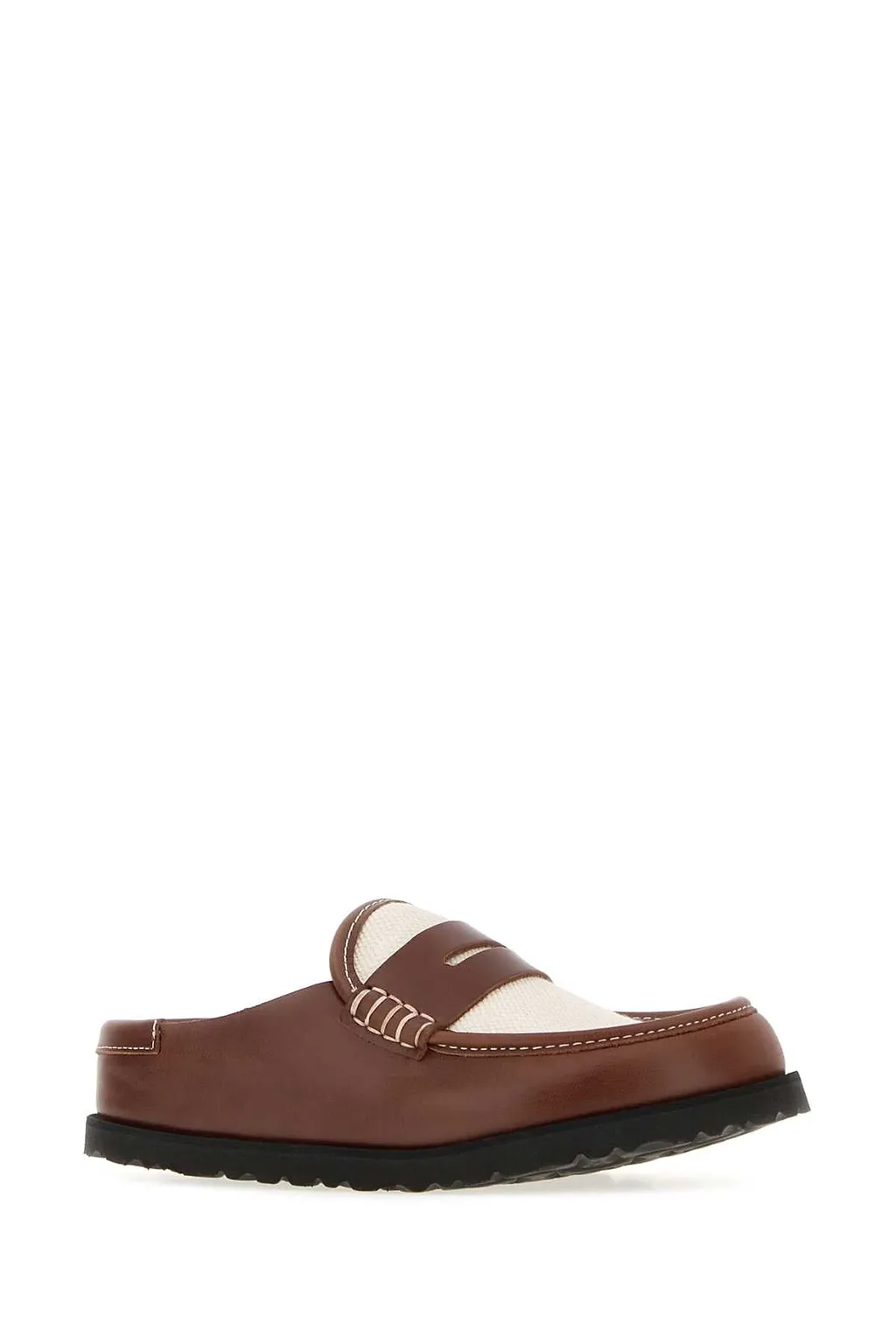 Birkenstock 1774 Two Tone Canvas And Nappa Leather Naples Slippers
