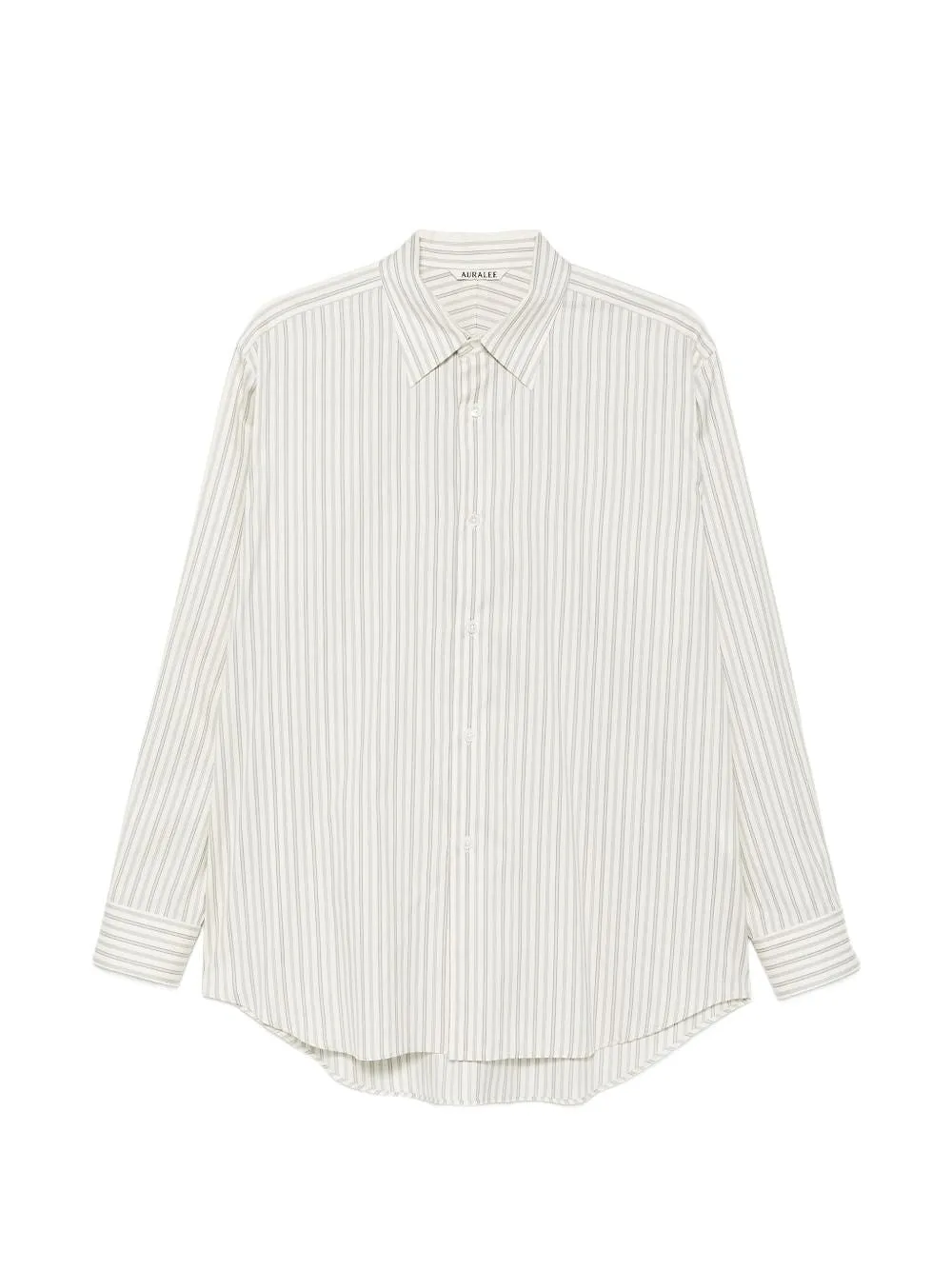 Auralee Cotton And Silk Striped Shirt