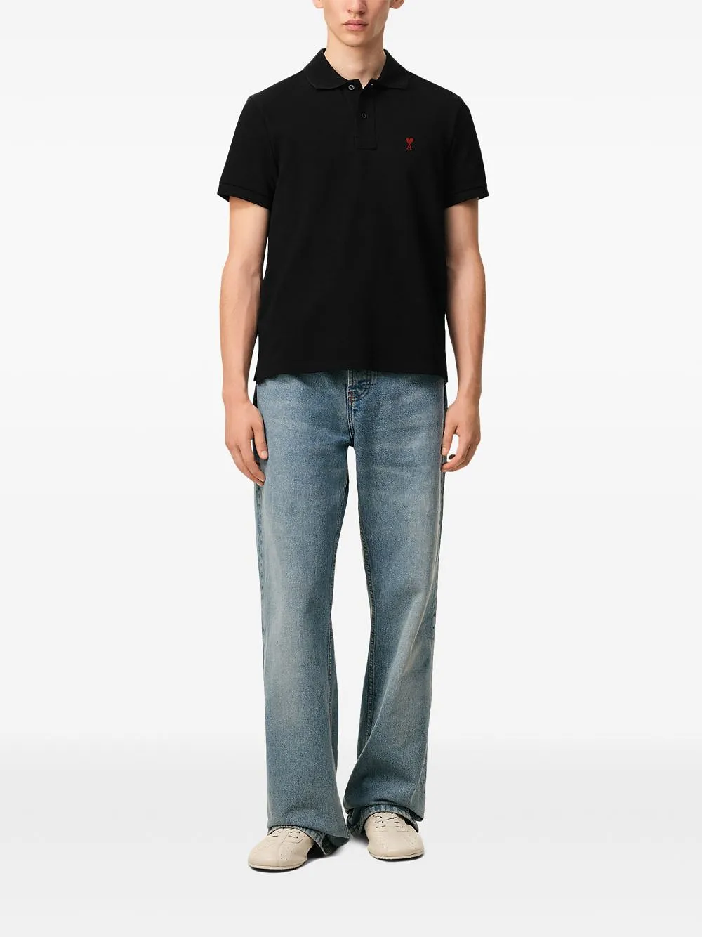 Ami Paris Ami De Coeur Cotton Polo Shirt