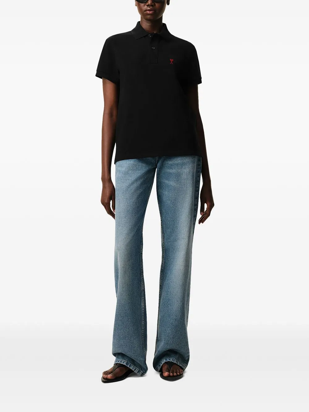 Ami Paris Ami De Coeur Cotton Polo Shirt