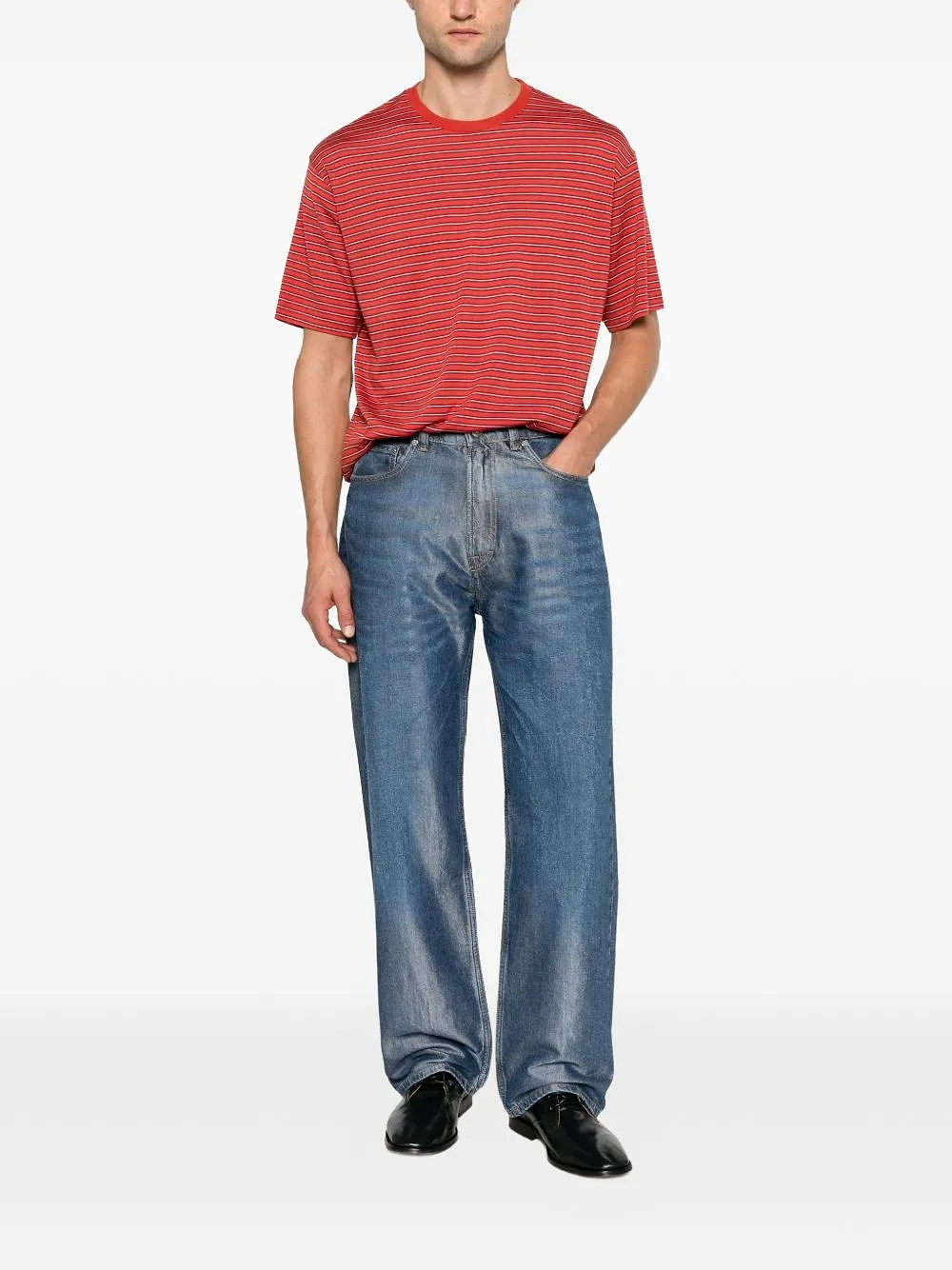 Auralee Wool Striped T Shirt