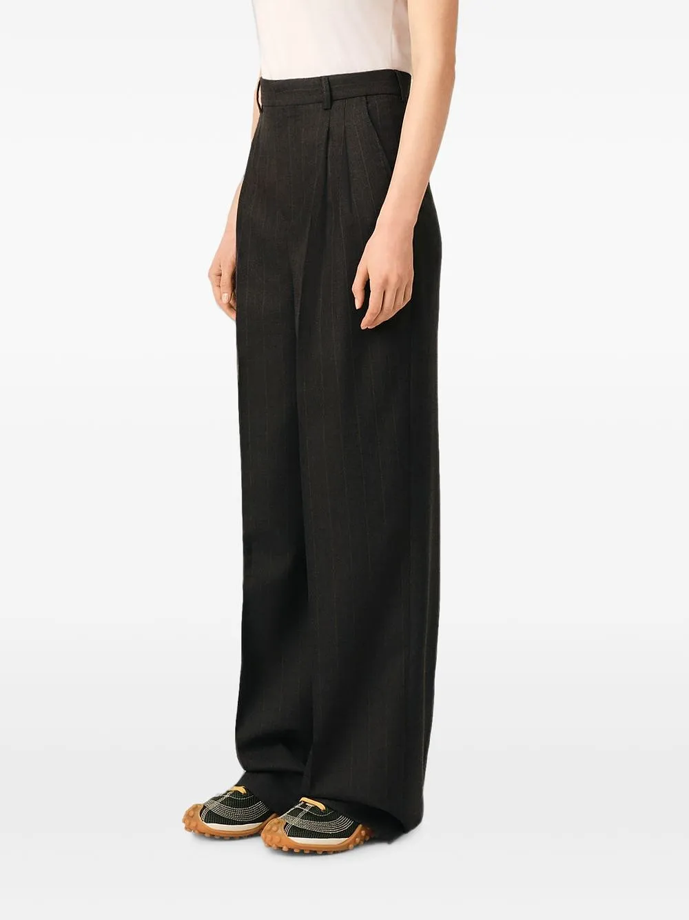 Ami Paris Wool High Waisted Trousers