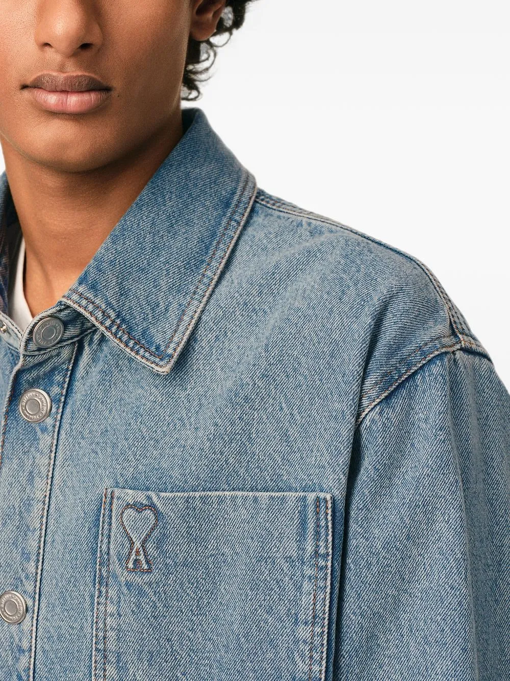 Ami Paris Ami De Coeur Denim Shirt