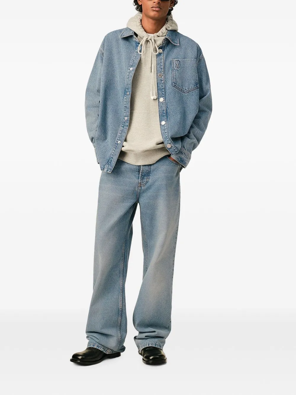 Ami Paris Ami De Coeur Denim Shirt